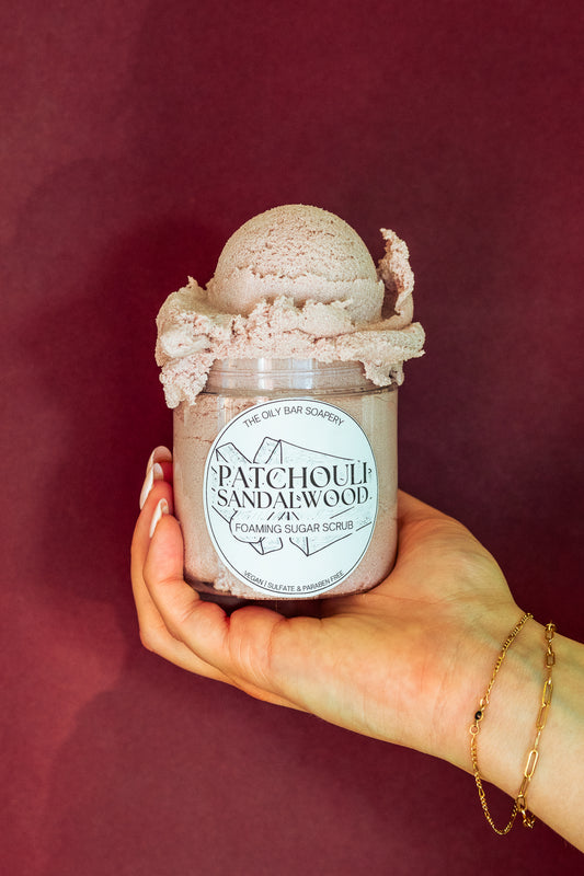 Patchouli Sandalwood Foaming Sugar Scrub