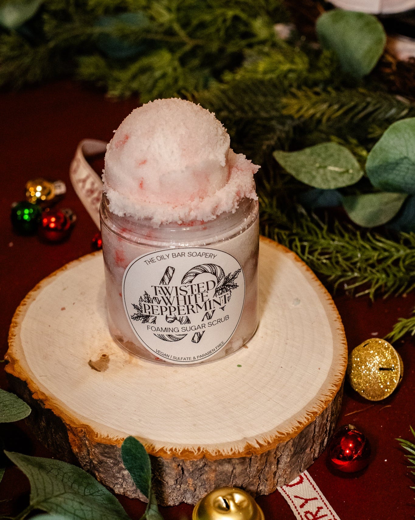 Twisted White Peppermint Foaming Sugar Scrub