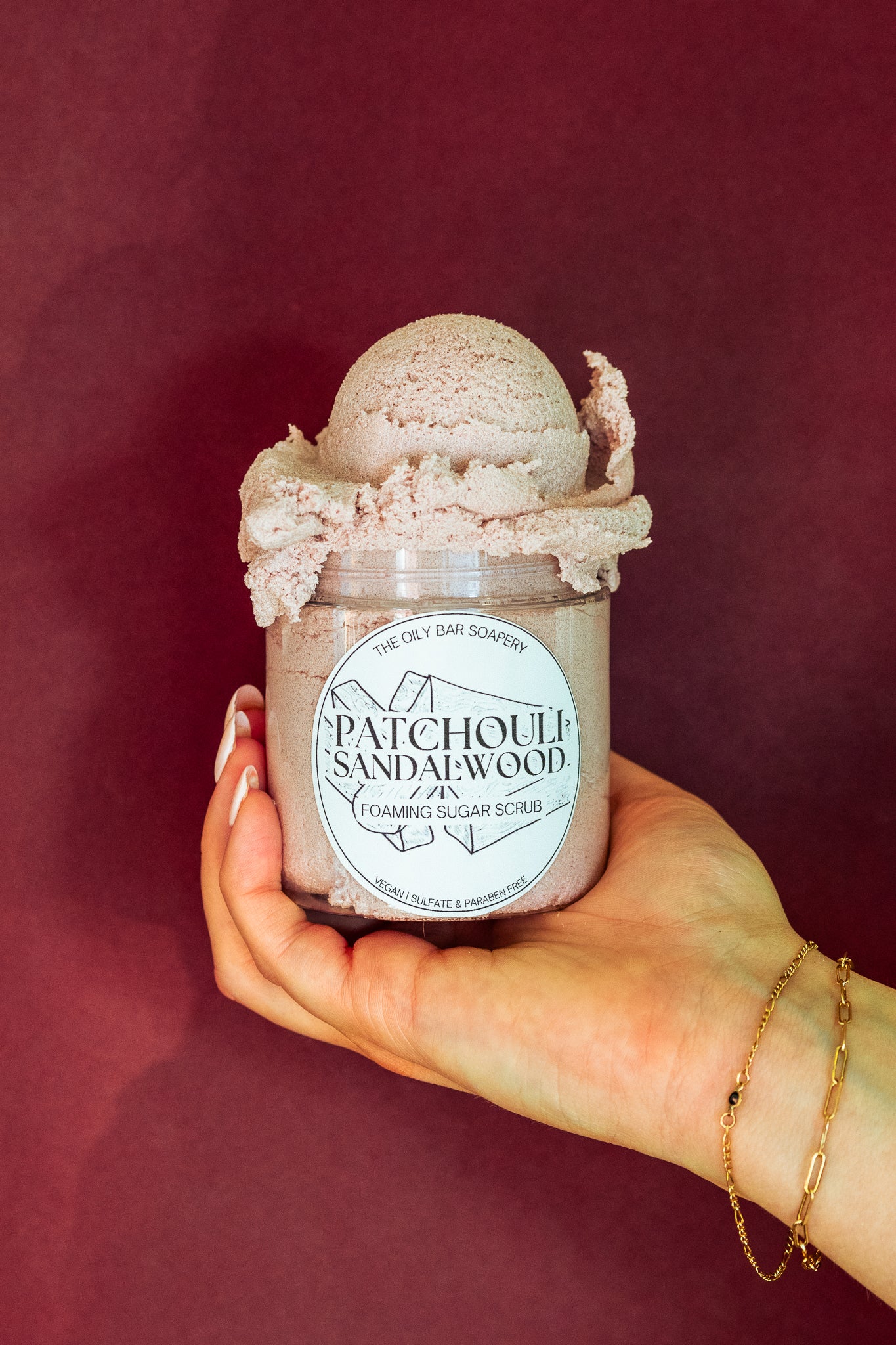 Patchouli Sandalwood Foaming Sugar Scrub