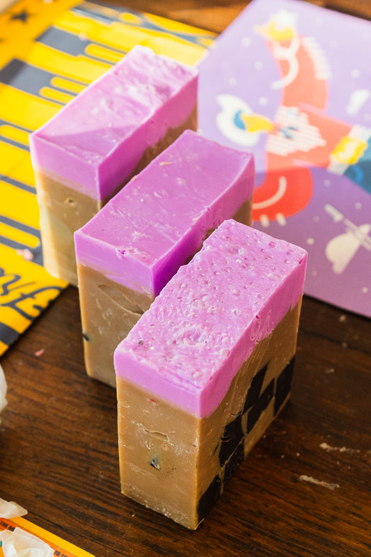 Tapioca Iced Coffee with Ube Foam Soap