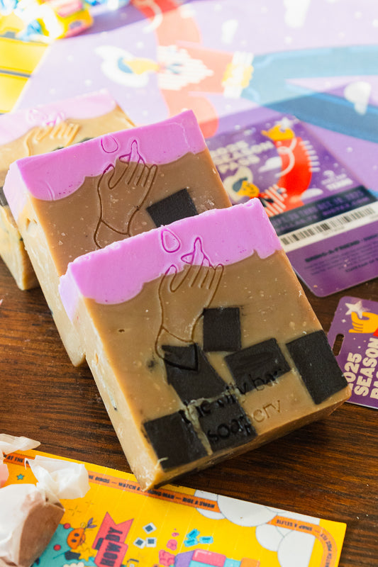 Tapioca Iced Coffee with Ube Foam Soap