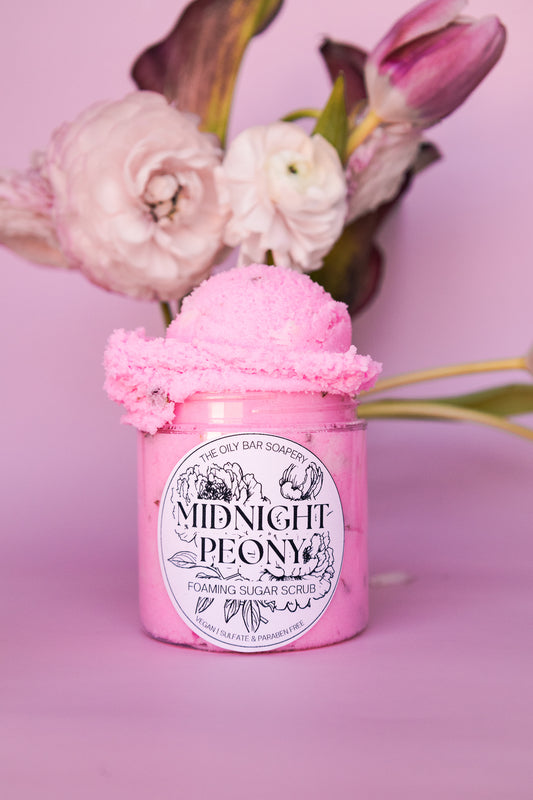 Midnight Peony Foaming Sugar Scrub 🌸