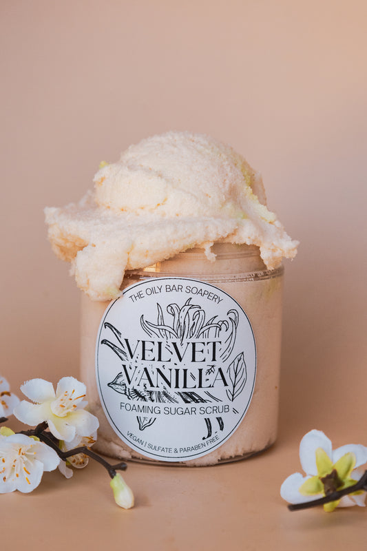 Velvet Vanilla Foaming Sugar Scrub 🍦
