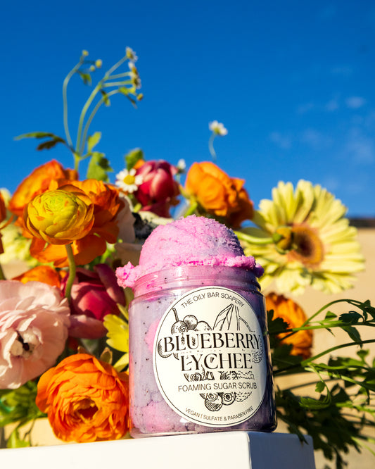 Blueberry Lychee Foaming Sugar Scrub 🫐