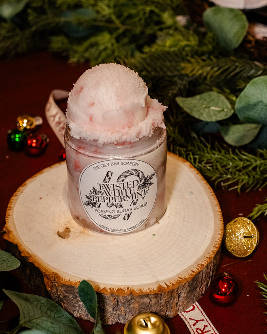 Twisted White Peppermint Foaming Sugar Scrub